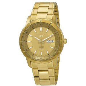 NWT Authentic Seiko 5 Automatic Gold Dial Men's Watch